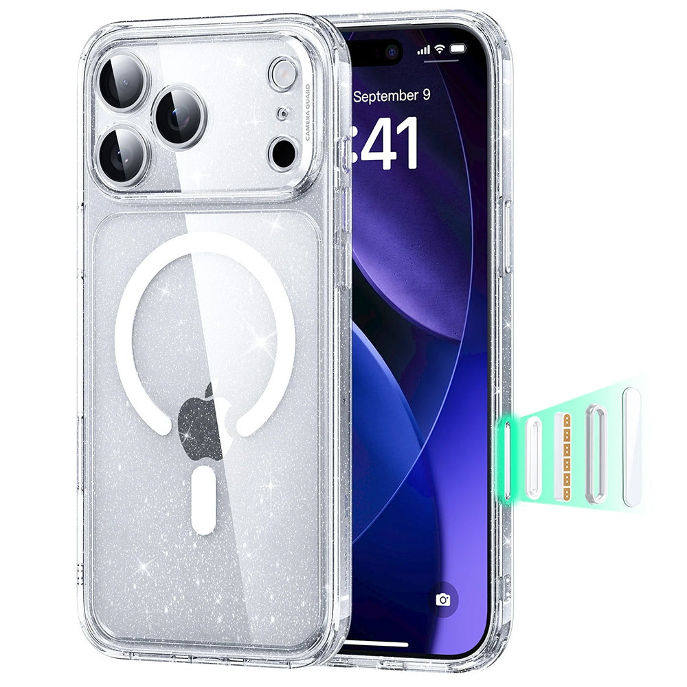 Калъф MagSafe за Apple iPhone 17 Pro Max, ESR, Classic Hybrid Shimmer, Прозрачен