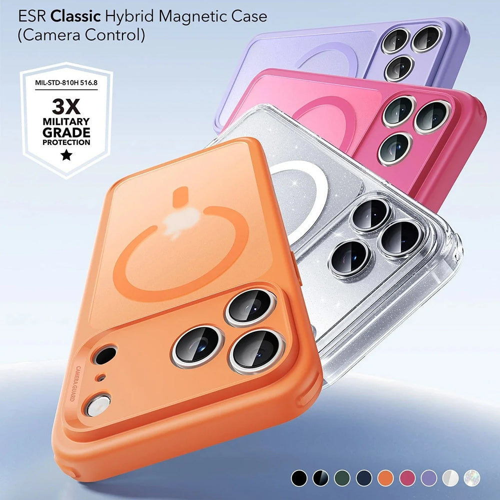 Калъф MagSafe за Apple iPhone 17 Pro Max, ESR, Classic Hybrid Shimmer, Прозрачен