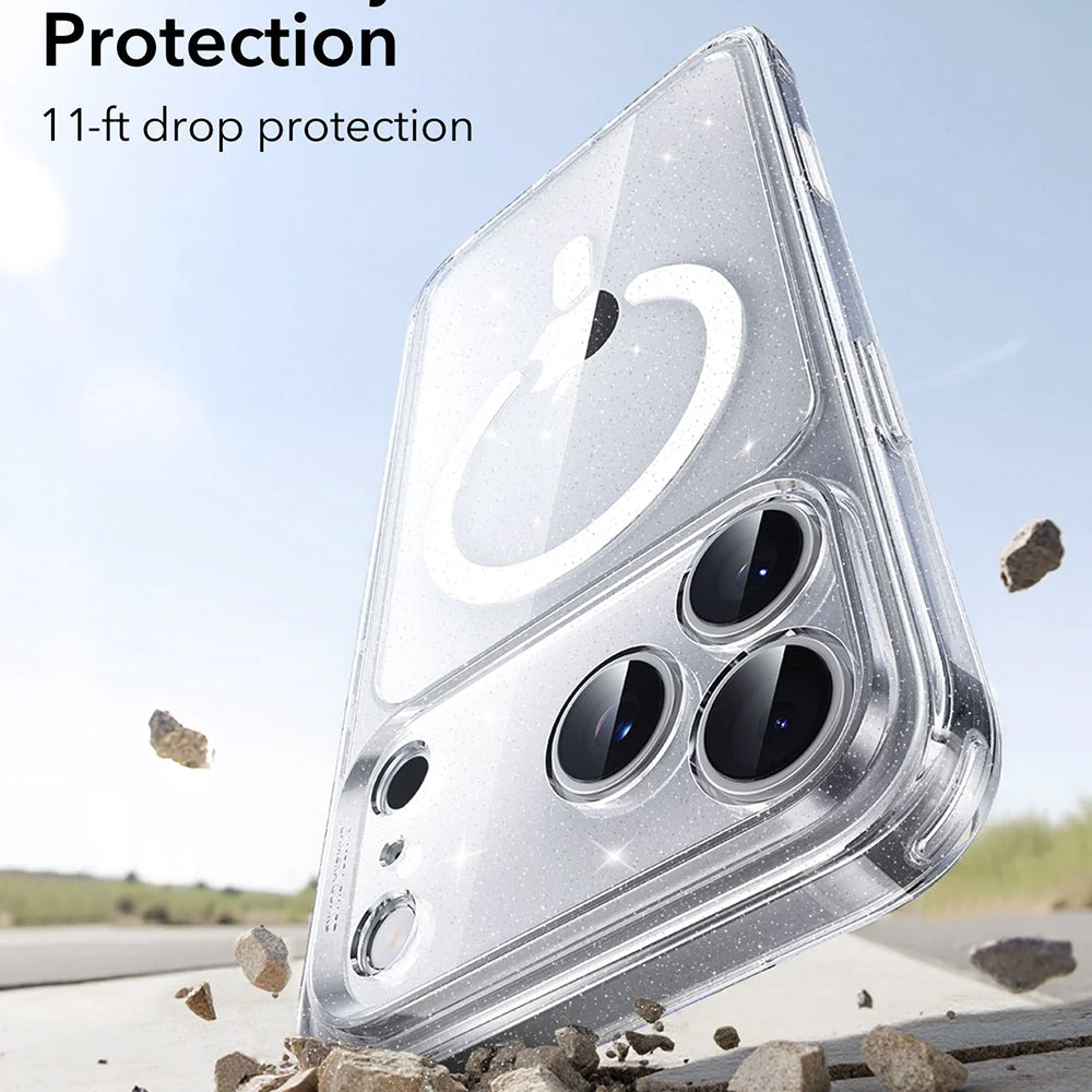 Калъф MagSafe за Apple iPhone 17 Pro Max, ESR, Classic Hybrid Shimmer, Прозрачен