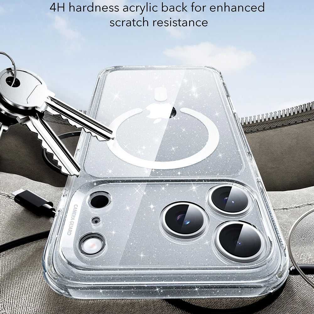 Калъф MagSafe за Apple iPhone 17 Pro Max, ESR, Classic Hybrid Shimmer, Прозрачен