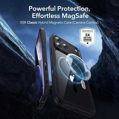 Калъф MagSafe за Apple iPhone 17 Pro Max, ESR, Classic Hybrid със защита за екрана, Прозрачен черен