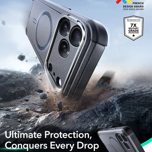 Калъф MagSafe за Apple iPhone 17 Pro Max, ESR, Cyber Armor Kickstand, Сив