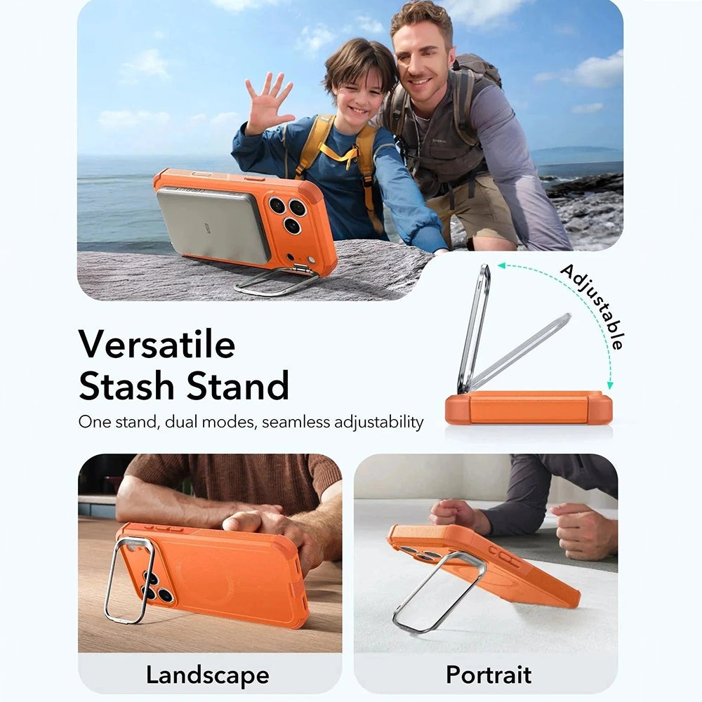 Калъф MagSafe за Apple iPhone 17 Pro Max, ESR, Cyber Armor Kickstand, Оранжев