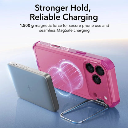 Калъф MagSafe за Apple iPhone 17 Pro Max, ESR, Cyber Armor Kickstand, Розов