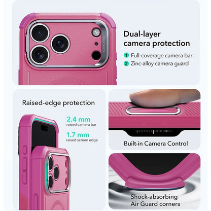 Калъф MagSafe за Apple iPhone 17 Pro Max, ESR, Cyber Armor Kickstand, Розов
