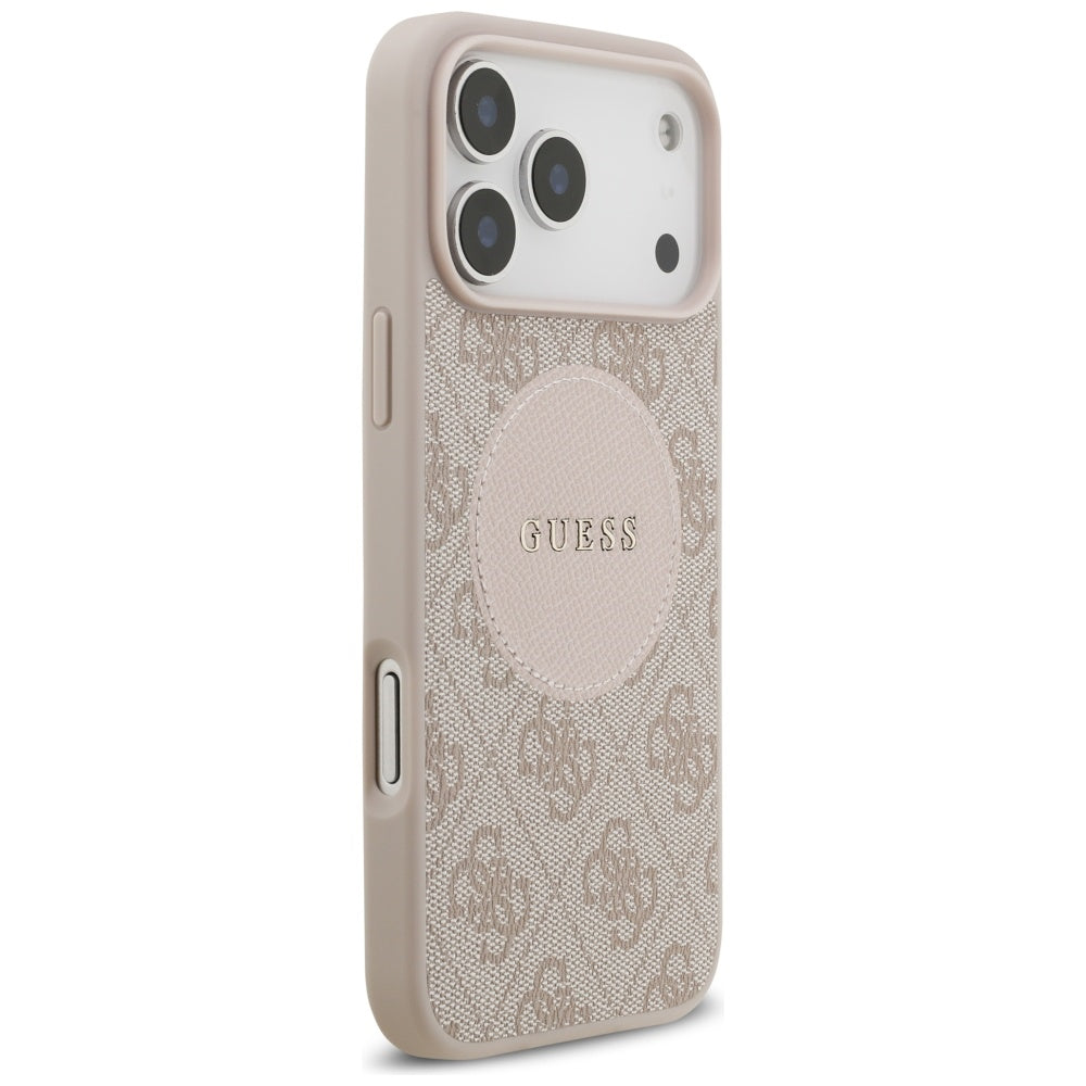 Калъф MagSafe за Apple iPhone 17 Pro Max, Guess, 4G Circle Classic Logo, Розов