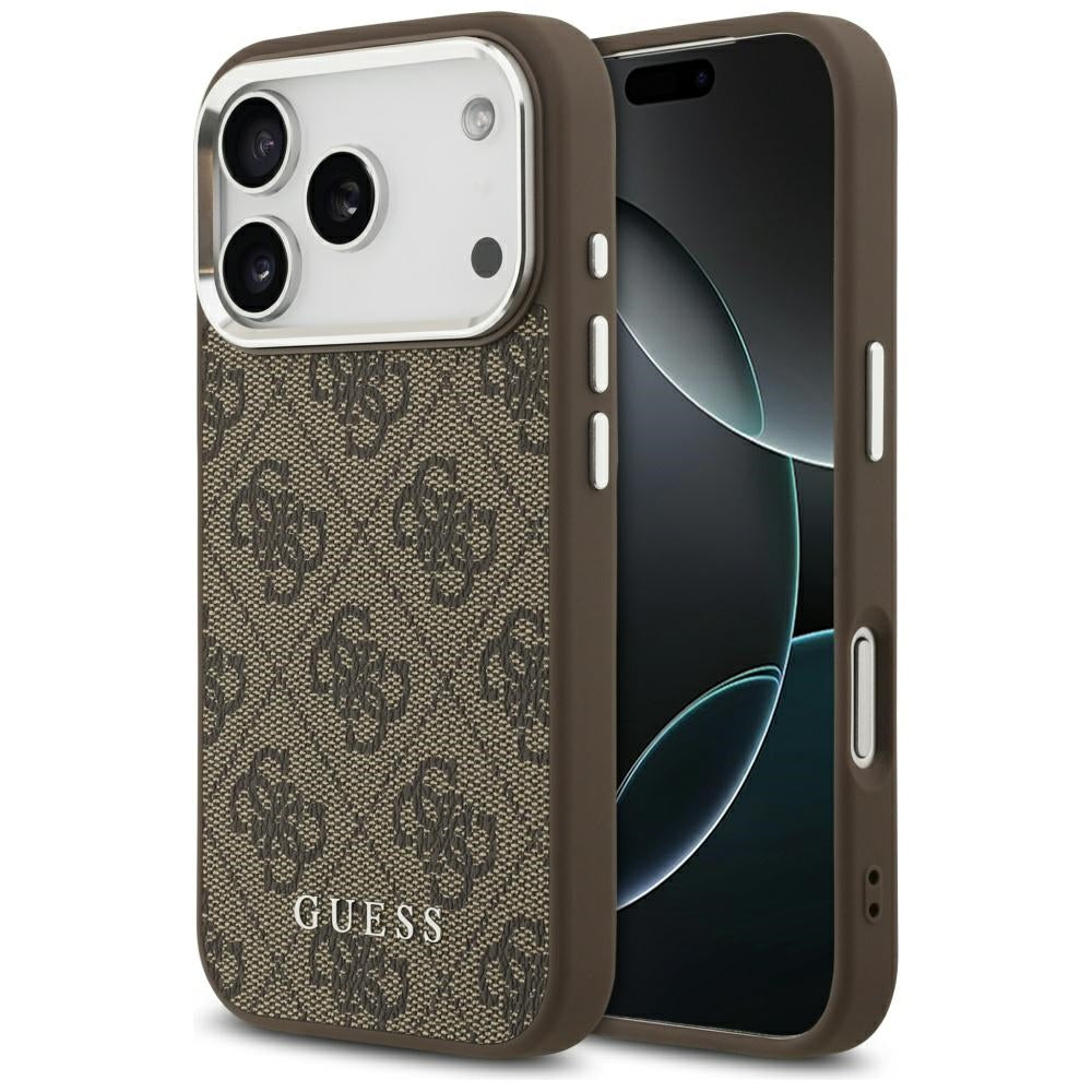 Калъф MagSafe за Apple iPhone 17 Pro Max, Guess, 4G Classic Logo, Кафяв