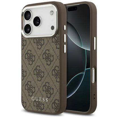 Калъф MagSafe за Apple iPhone 17 Pro Max, Guess, 4G Classic Logo, Кафяв