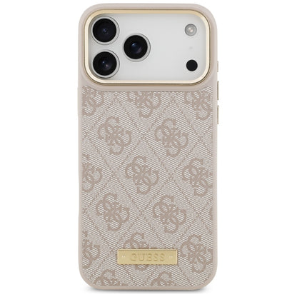 Калъф MagSafe за Apple iPhone 17 Pro Max, Guess, 4G Logo Plate, Розов