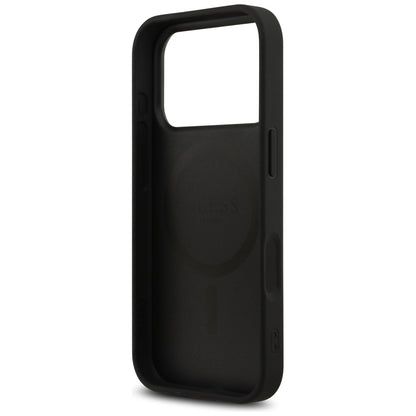 Калъф MagSafe за Apple iPhone 17 Pro Max, Guess, 4G Printed Stripes, Черен