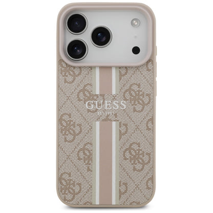 Калъф MagSafe за Apple iPhone 17 Pro Max, Guess, 4G Printed Stripes, Розов