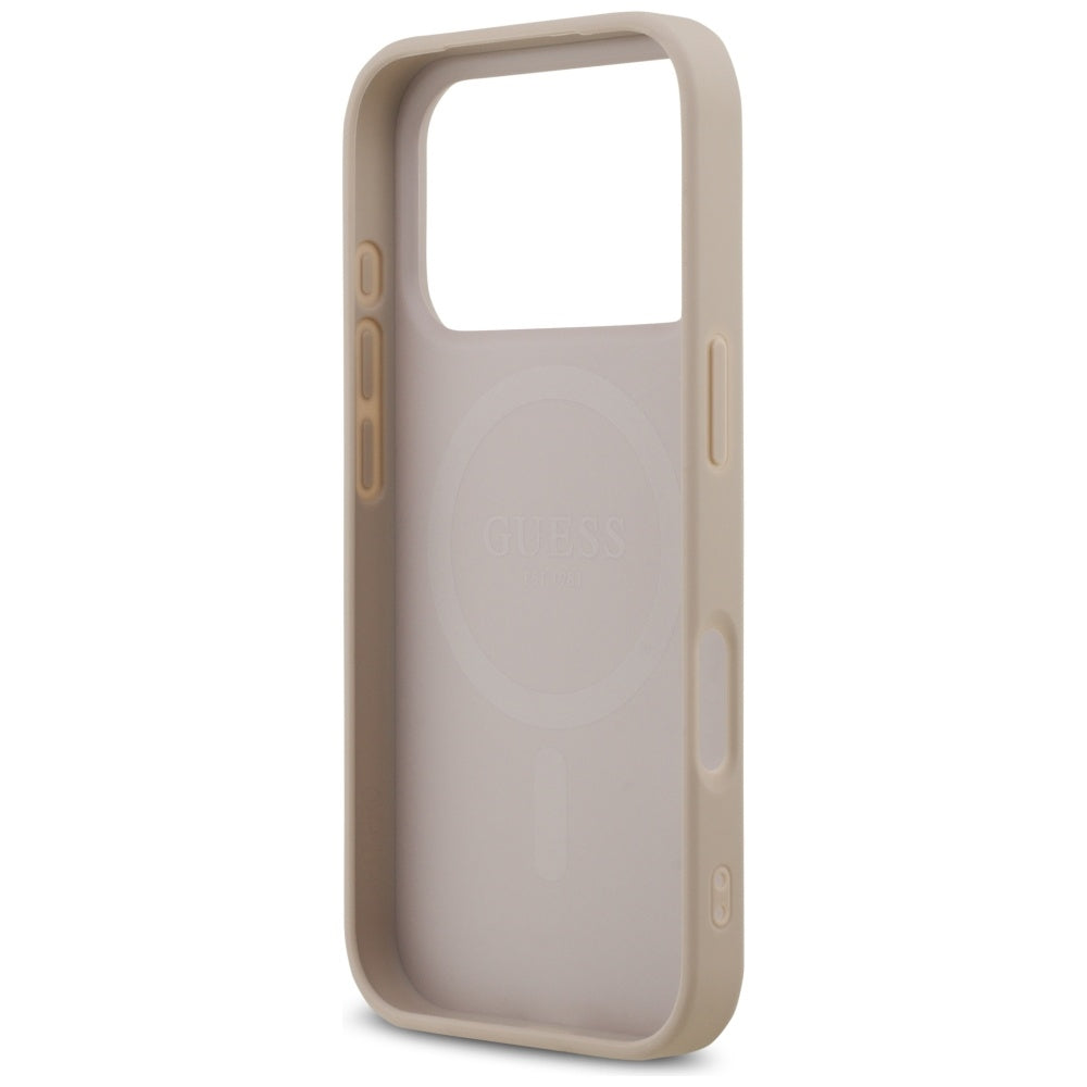 Калъф MagSafe за Apple iPhone 17 Pro Max, Guess, 4G Printed Stripes, Розов