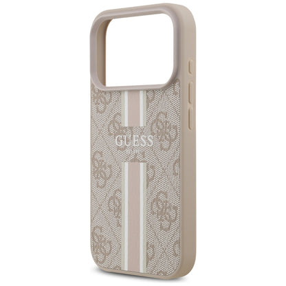 Калъф MagSafe за Apple iPhone 17 Pro Max, Guess, 4G Printed Stripes, Розов