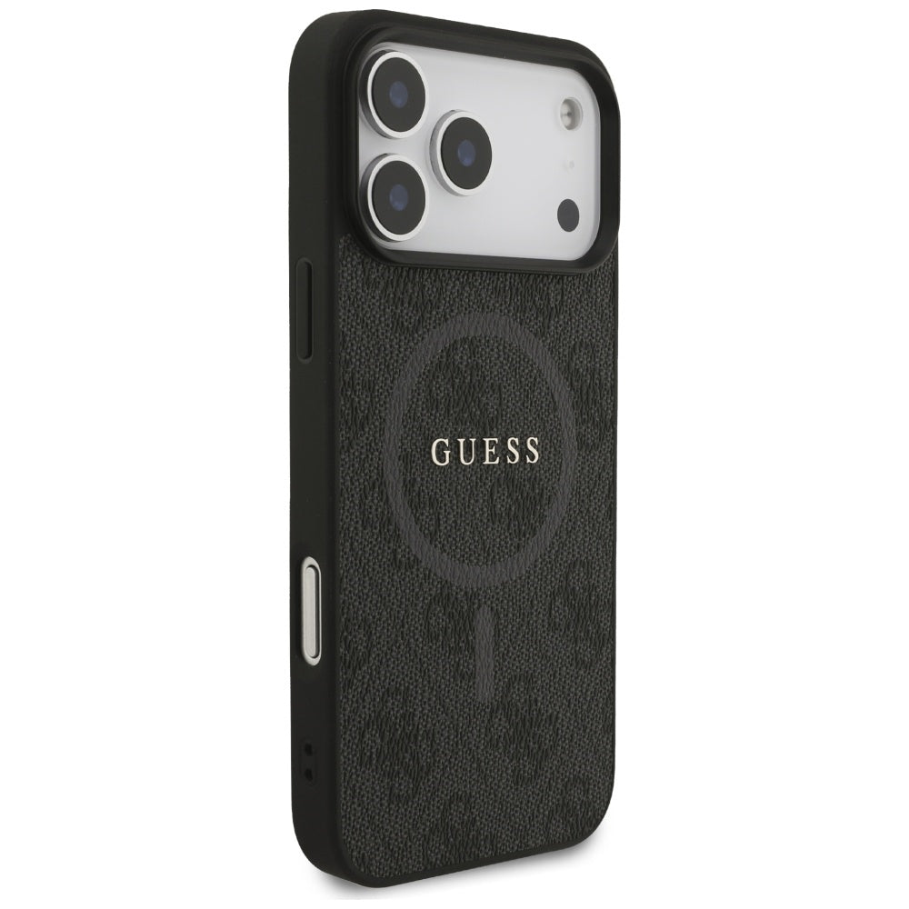 Калъф MagSafe за Apple iPhone 17 Pro Max, Guess, 4G Ring Classic Logo, Черен