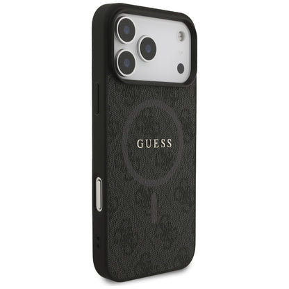 Калъф MagSafe за Apple iPhone 17 Pro Max, Guess, 4G Ring Classic Logo, Черен