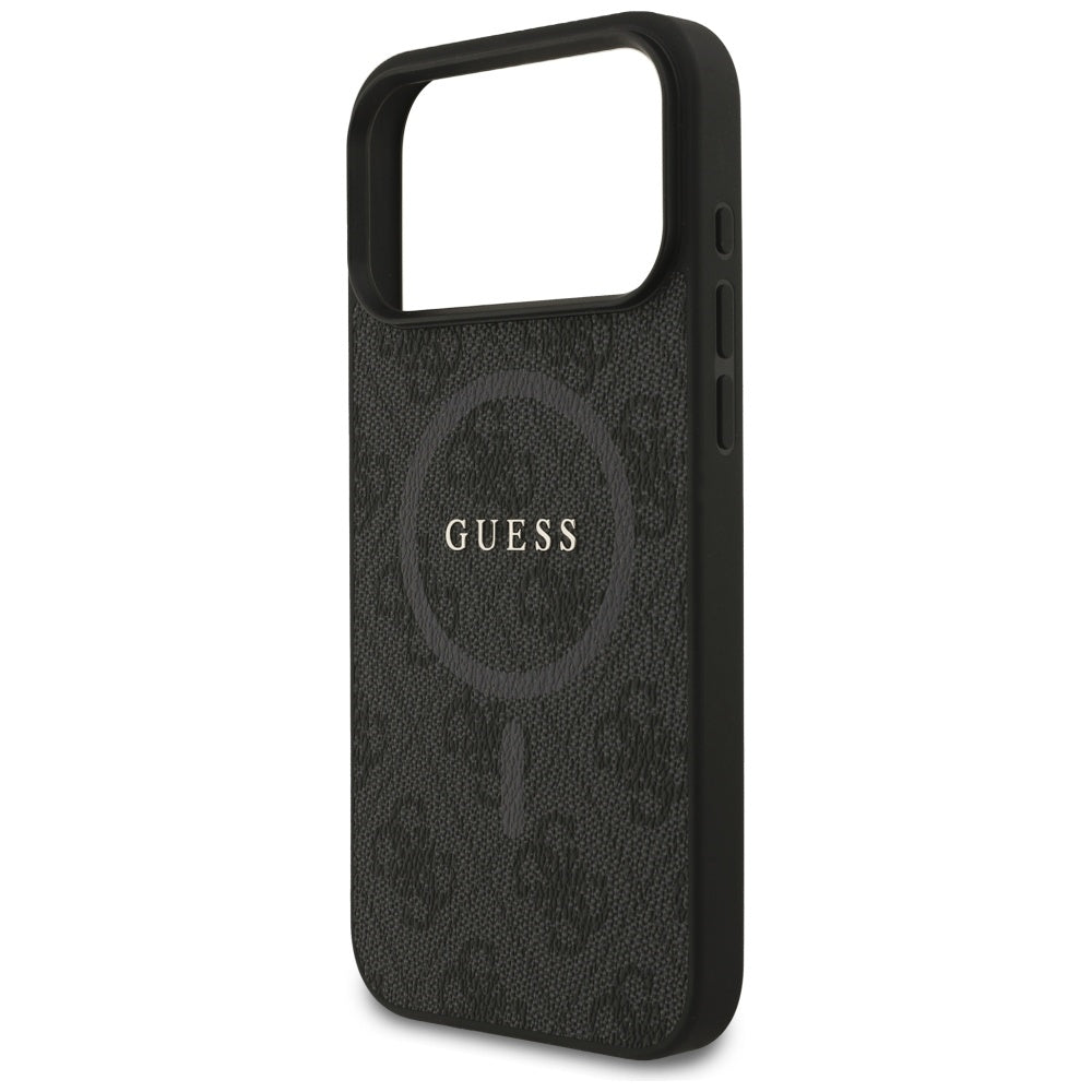 Калъф MagSafe за Apple iPhone 17 Pro Max, Guess, 4G Ring Classic Logo, Черен