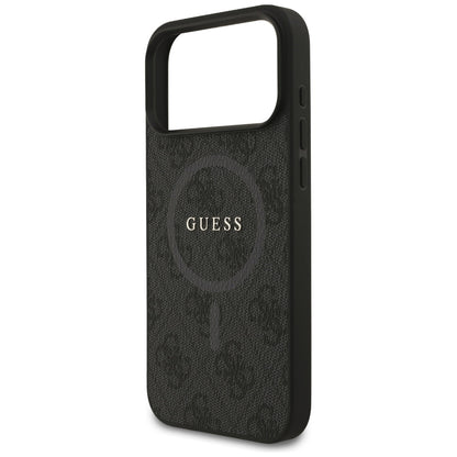 Калъф MagSafe за Apple iPhone 17 Pro Max, Guess, 4G Ring Classic Logo, Черен