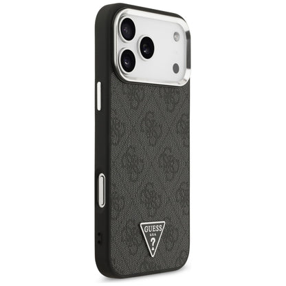 MagSafe Case for Apple iPhone 17 Pro Max, Guess, 4G Triangle Logo, Black Silver