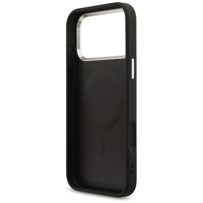 MagSafe Case for Apple iPhone 17 Pro Max, Guess, 4G Triangle Logo, Black Silver