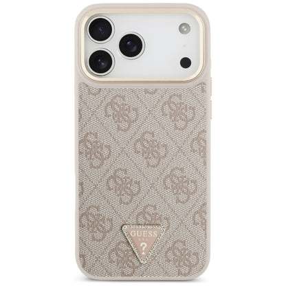 Калъф MagSafe за Apple iPhone 17 Pro Max, Guess, 4G Triangle Logo with Big Strap, Розов