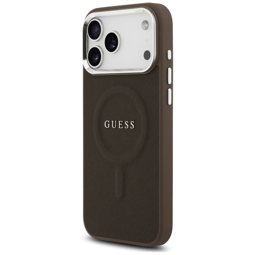 Калъф MagSafe за Apple iPhone 17 Pro Max, Guess, Classic Logo, Кафяв