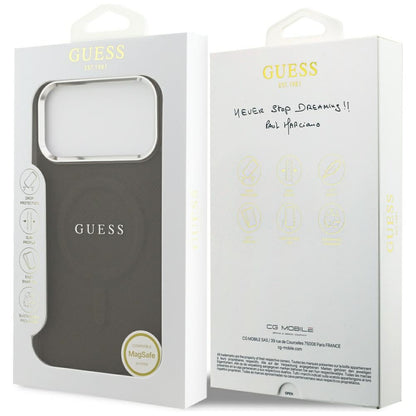 Калъф MagSafe за Apple iPhone 17 Pro Max, Guess, Classic Logo, Кафяв
