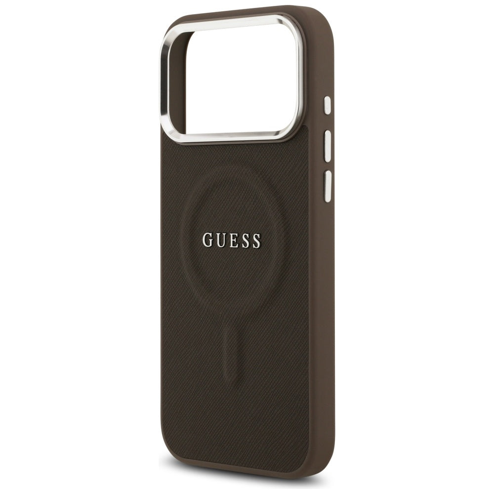 Калъф MagSafe за Apple iPhone 17 Pro Max, Guess, Classic Logo, Кафяв