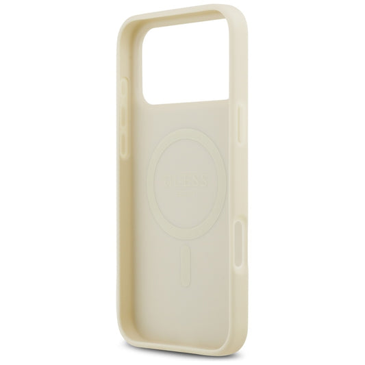 Калъф MagSafe за Apple iPhone 17 Pro Max, Guess, Croco Triangle Logo, Златист