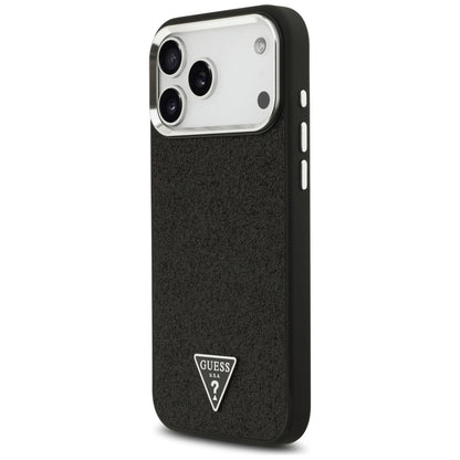 MagSafe Case for Apple iPhone 17 Pro Max, Guess, Glitter Triangle Logo, Black