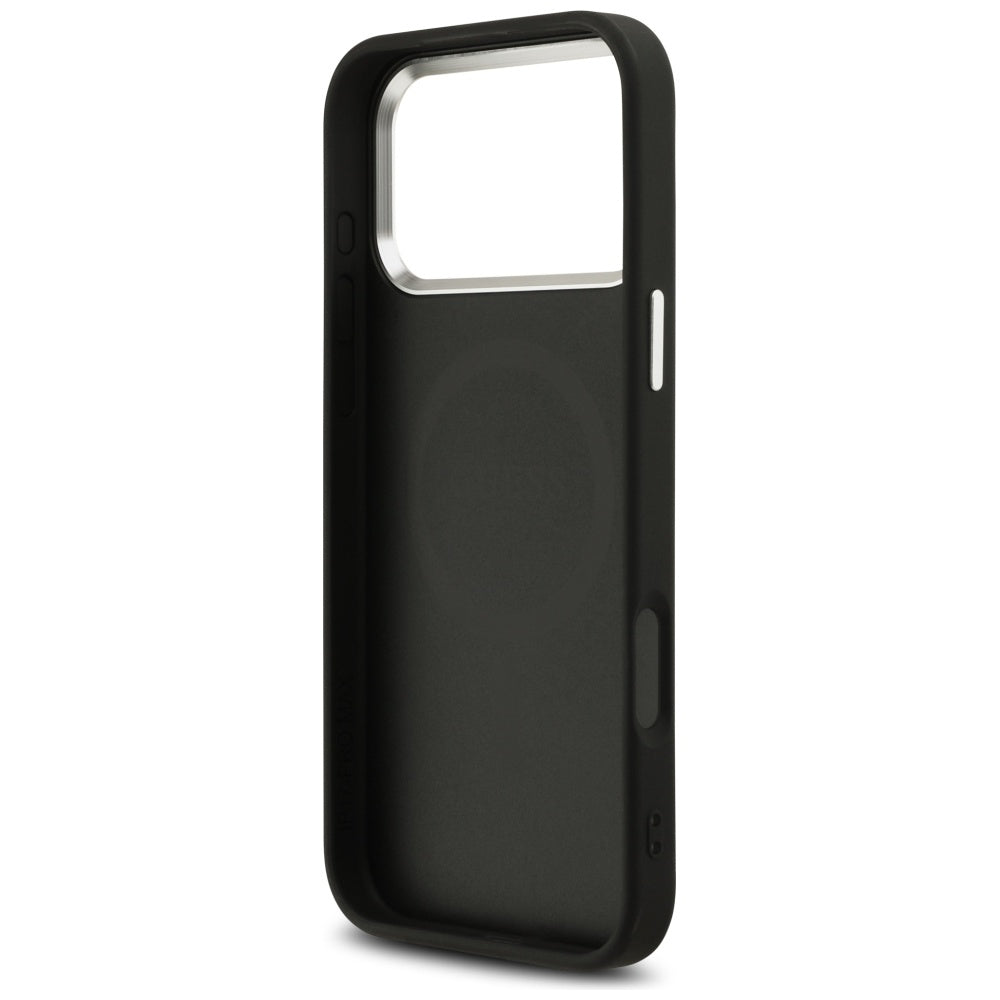 MagSafe Case for Apple iPhone 17 Pro Max, Guess, Glitter Triangle Logo, Black