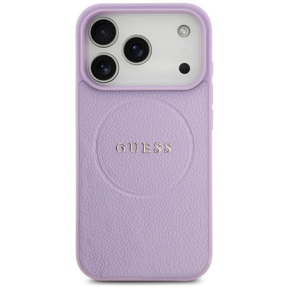 MagSafe Case for Apple iPhone 17 Pro Max, Guess, Grained Gold Ring, Purple