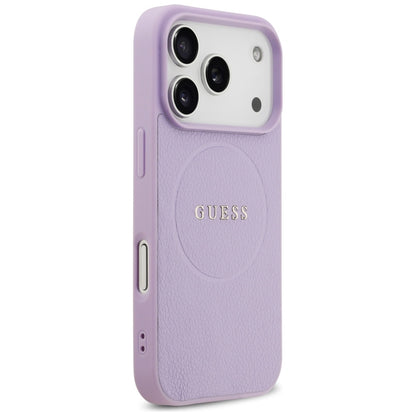 MagSafe Case for Apple iPhone 17 Pro Max, Guess, Grained Gold Ring, Purple