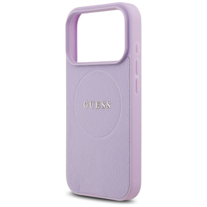 MagSafe Case for Apple iPhone 17 Pro Max, Guess, Grained Gold Ring, Purple