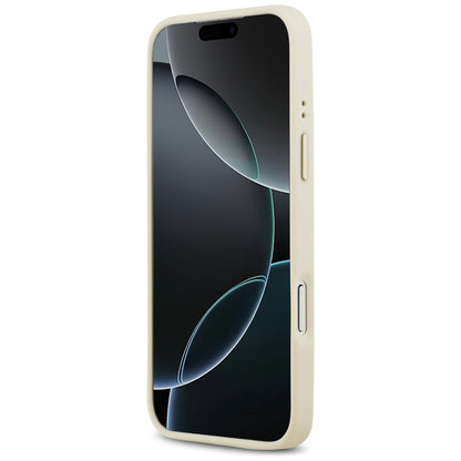 Калъф MagSafe за Apple iPhone 17 Pro Max, Guess, Grained Strass Logo, Бежов