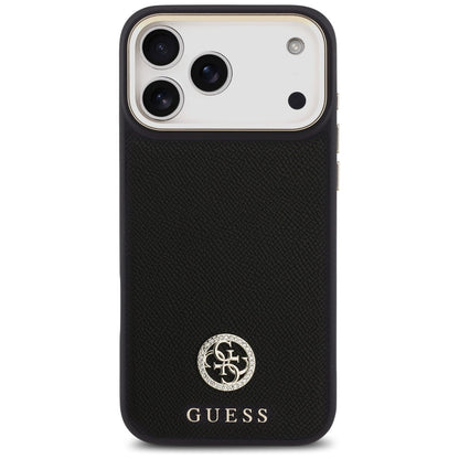 Калъф MagSafe за Apple iPhone 17 Pro Max, Guess, Grained Strass Logo, Черен