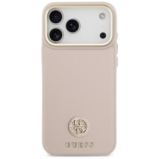 Калъф MagSafe за Apple iPhone 17 Pro Max, Guess, Grained Strass Logo, Розов