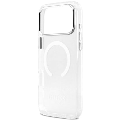 Калъф MagSafe за Apple iPhone 17 Pro Max, Guess, Metal Outline, Сребрист