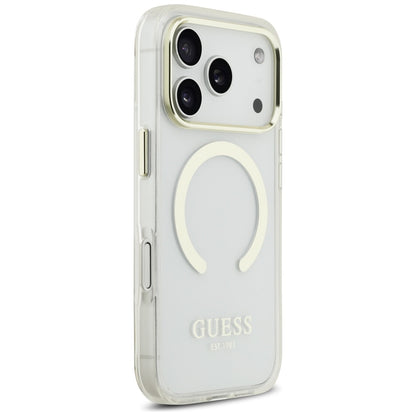 Калъф MagSafe за Apple iPhone 17 Pro Max, Guess, Metal Outline, Златист
