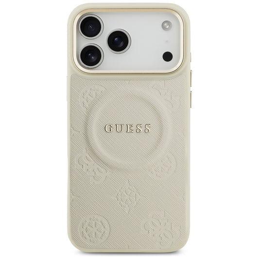 Калъф MagSafe за Apple iPhone 17 Pro Max, Guess, Peony Hot Stamp, Бежов