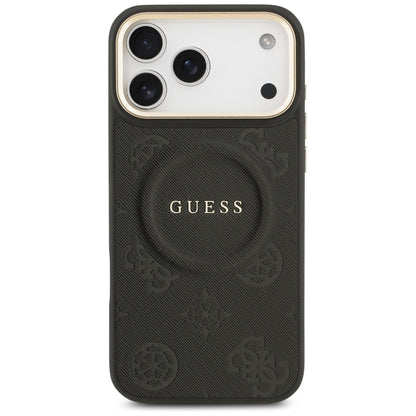 Калъф MagSafe за Apple iPhone 17 Pro Max, Guess, Peony Hot Stamp, Черен