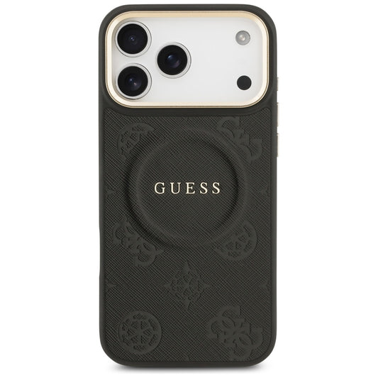 Калъф MagSafe за Apple iPhone 17 Pro Max, Guess, Peony Hot Stamp, Черен