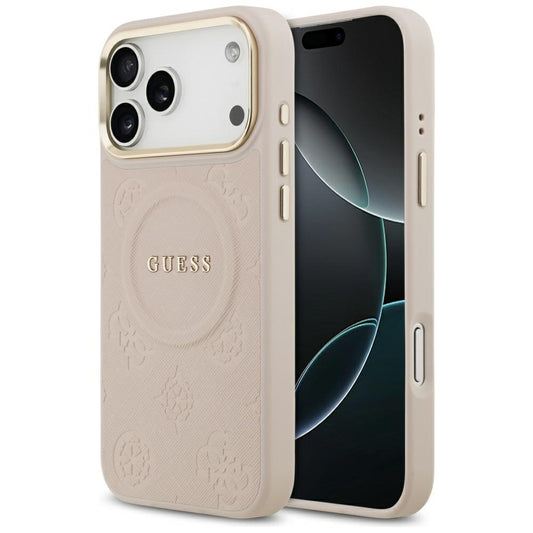 Калъф MagSafe за Apple iPhone 17 Pro Max, Guess, Peony Hot Stamp, Розов