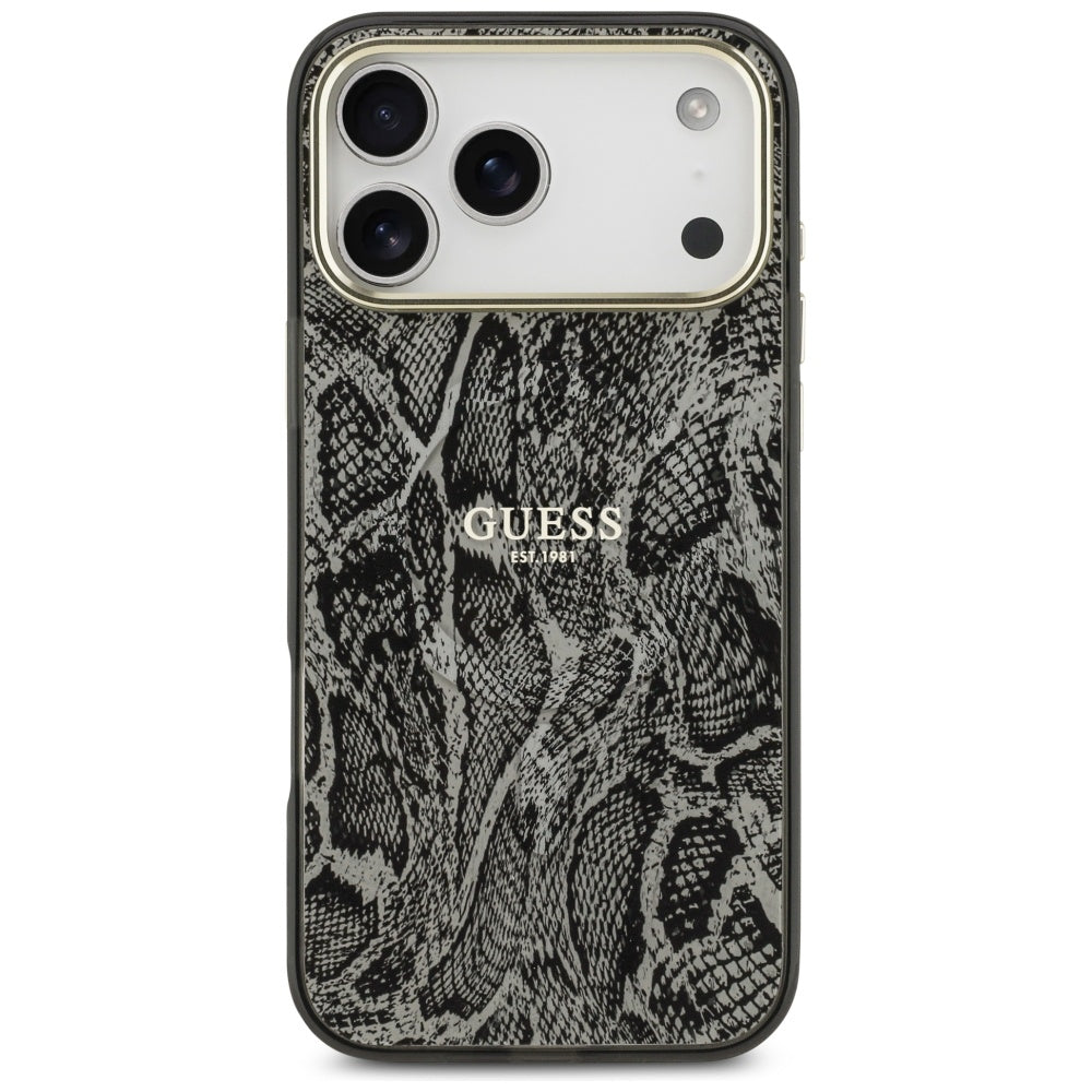 Калъф MagSafe за Apple iPhone 17 Pro Max, Guess, Python Pattern, Черен