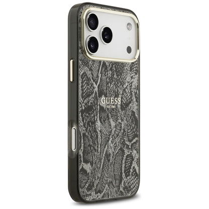 Калъф MagSafe за Apple iPhone 17 Pro Max, Guess, Python Pattern, Черен