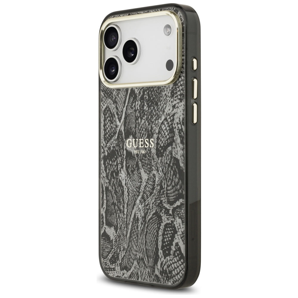 Калъф MagSafe за Apple iPhone 17 Pro Max, Guess, Python Pattern, Черен