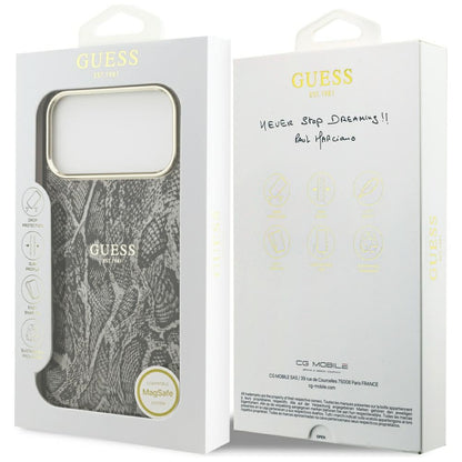 Калъф MagSafe за Apple iPhone 17 Pro Max, Guess, Python Pattern, Черен