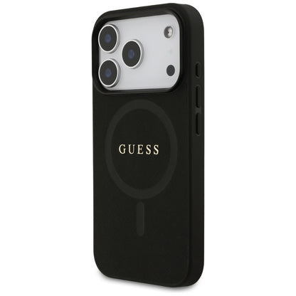 Калъф MagSafe за Apple iPhone 17 Pro Max, Guess, Saffiano Classic Logo, Черен