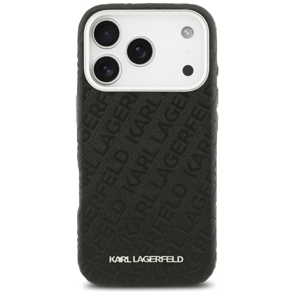 Калъф MagSafe за Apple iPhone 17 Pro Max, Karl Lagerfeld, FW Stamped Karl, Черен