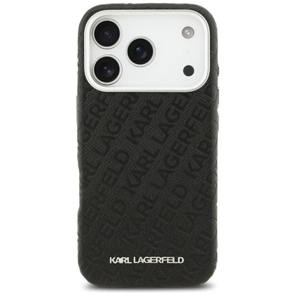 Калъф MagSafe за Apple iPhone 17 Pro Max, Karl Lagerfeld, FW Stamped Karl, Черен