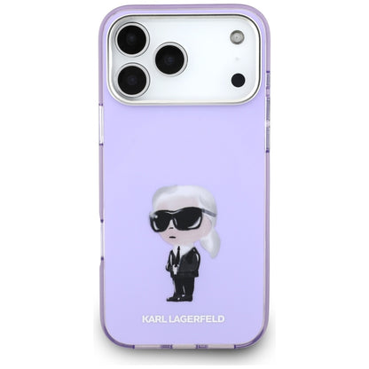 Калъф MagSafe за Apple iPhone 17 Pro Max, Karl Lagerfeld, IML Aquarelle Logo Karl, Лилав